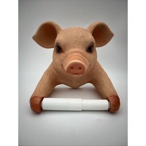 Bathroom Toilet Roll Paper Holder Cute Pig Holding Case‎ Resin Wall Mounted